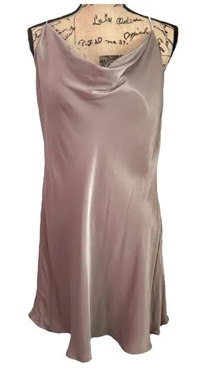 Zara Satin Mini Dress‎ in Taupe thumbnail 1