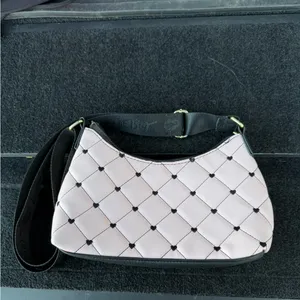 Betsey Johnson Pink and Black Quilted Shoulder Bag thumbnail 2