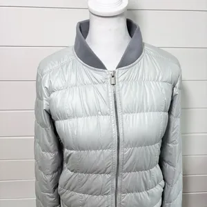 Athleta‎ Womens Jacket Goose Down Dooby Bomber Jacket Coat Gray Size S thumbnail 3