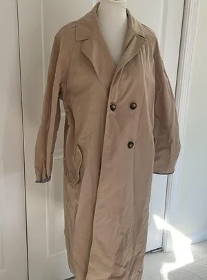 Gorgeous Tan Topshop Long Buttoned Trench Coat thumbnail 4