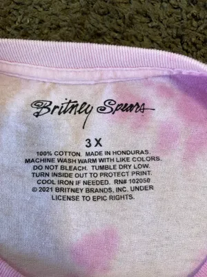 Britney Spears Pink Tie Dye Tee Size 3X thumbnail 8