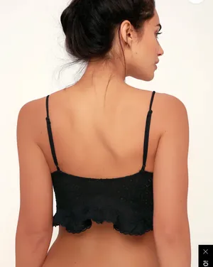 Free People Fleur De Lys Black Lace Crop Cami thumbnail 2
