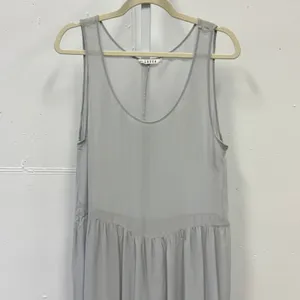 LACAUSA Grey Sleeveless Dropped Waist Midi Dress Semi Sheer Size Small‎ LA310151 thumbnail 5