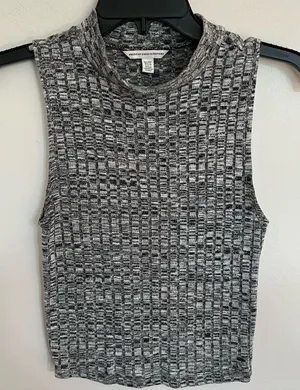 Women's American Eagle‎ Tank Top Gray Sleeveless Heather Viscose Blend Size XS thumbnail 1