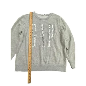 GAP Women's Sweatshirt Size Small‎ Gray Spell Out Metallic Silver #YZ4-5 thumbnail 5