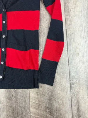 Abercrombie Red/Navy Stripe Cardigan thumbnail 2