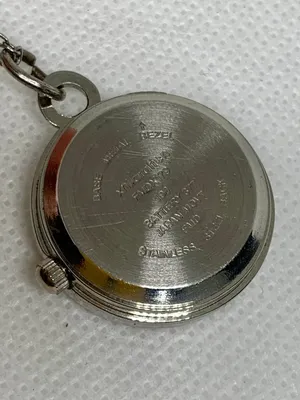 xhilaration peace sign pendant necklace pocket watch silver tone quartz running thumbnail 3