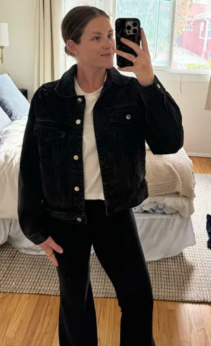 Akira Black Denim Jacket Distressed thumbnail 3