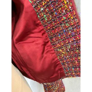 Rena‎ Rowan Textured Multicolor Tweed Zip Front Collarless Jacket Women 10 thumbnail 12