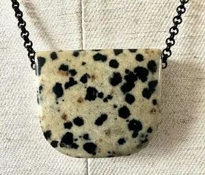 Dalmation jasper pendant necklace thumbnail 1