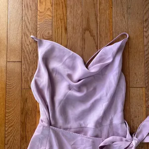 The Clothing Company pink mauve pastel purple cowl neck wrap bow formal mini dress thumbnail 3