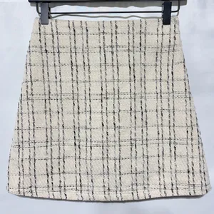Princess Polly Tweed Mini Skirt Caroline Ivory Black Size 4 thumbnail 3