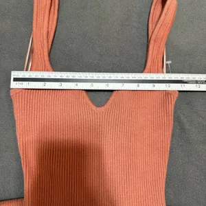 Beige‎ Botany Maxi Dress Ribbed Knit Bodycon Small Rust Orange thumbnail 5