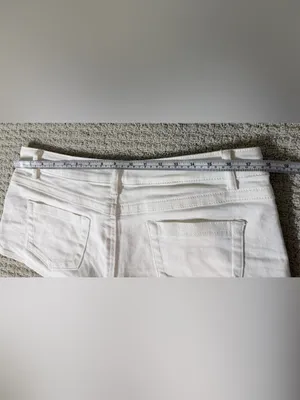 Edikted White Jagger Low Rise Denim Shorts Sz L New without tags thumbnail 6