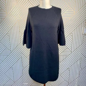 Anthropologie Moth Chester Sweater Tunic Dress Bell Sleeve Black Size‎ Small thumbnail 3