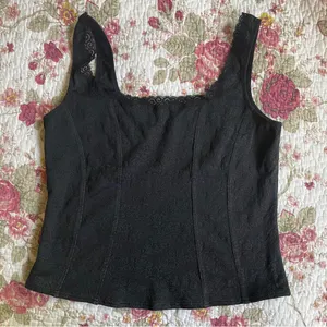 Vintage Floral Black Sweetheart Tank Top thumbnail 3