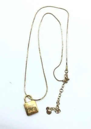 Baublebar Necklace Love Lock Pendant Gold Tone thumbnail 1