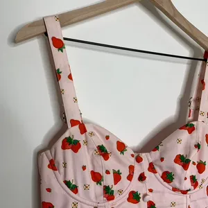 DollsKill Strawberry Shortcake Meadow Greeting Corset Top Strawberry Medium thumbnail 9