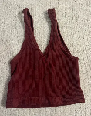 Burgundy Free People Ribbed Tank M/L thumbnail 1