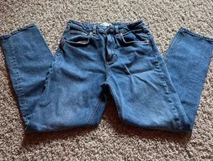 Zara Medium Blue Boyfriend Jeans thumbnail 1