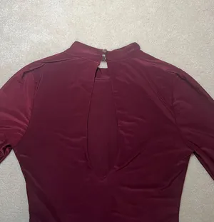 Burgundy Long Sleeve Bodysuit | Medium Red thumbnail 3