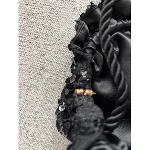 Sparkly Black Sequin Ruched Drawstring Evening‎ Bag thumbnail 4