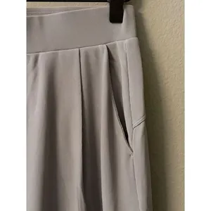 Halara Women Light Grey Wide Leg‎ Palazzo Pants Elastic Waist Pockets Size XS thumbnail 5