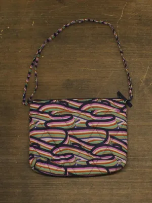 Vera Bradley Quilted Flat Shoulder Bag Patterned Blue Pink Multi One Size thumbnail 2