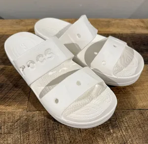 Crocs Baya Platform Sandals Women Sz 9 White Comfort Double Strap Slide Casual thumbnail 1