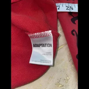 ADAPTATION Hollywood Forever Hoodie Womens Medium Cropped Crew‎ Neck Red thumbnail 4
