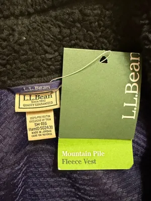 NWT L.L.Bean Women’s Mountain Mountain Pile Black Zip Up Fleece Vest Size S Reg thumbnail 3