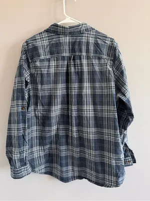 Carhartt Plaid Button Front Shirt Women’s 2X Blue‎ Cotton Utility thumbnail 3