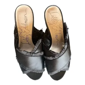 New in Box Womens Libby Edelman LE Spender Black Fringe Mules Heels - Sz 9.5 thumbnail 2