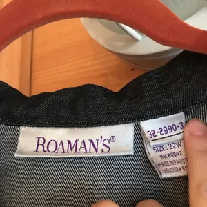 Essential Dark Wash Black/Grey Long Denim Jacket thumbnail 3