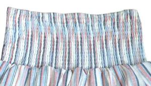 Coquette Colorful Smocked Waist Tiered Mini Skirt, Lined Blue Red White S NWOT thumbnail 4