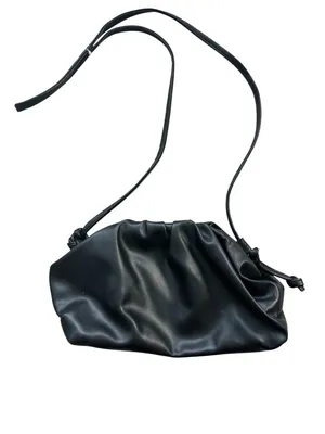 BLACK Ruched Clamshell Structured Crossbody Bag thumbnail 3