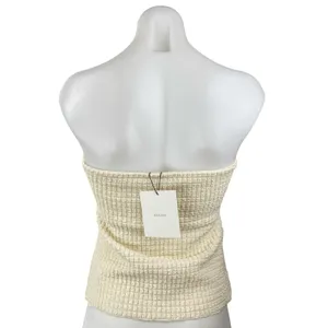 NEW Dissh Alex Cream Strapless Sleeveless Bandeau Textured Blouse Top Size XL thumbnail 2