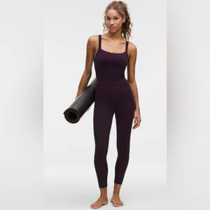Lululemon NWT Align Lace Panel Tank Top Black Plum Size XL B/C Cup thumbnail 3