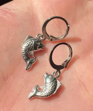 Handmade fully stainless steel koi fish simple earrings🌀🐟 thumbnail 4