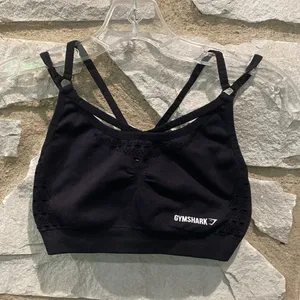 Gymshark Black Strappy Cropped Sport Athletic Top S thumbnail 2