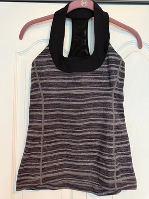 lululemon athletica Scoop Neck Tank - Black Stripes Galore/Black thumbnail 1