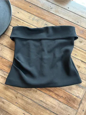 Aritzia Babaton FigureKnit Eyecatcher Black Tube Top Blouse L thumbnail 5
