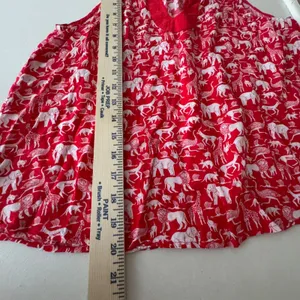 Maeve Anthropologie Red Safari Animal Print Sleeveless V-Neck Blouse Top Size 2 thumbnail 7