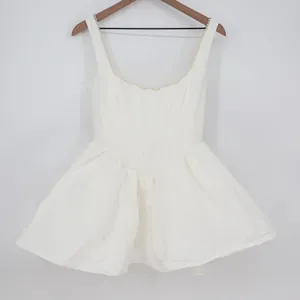 Showpo Kaitlyn Mini Dress Ivory Corset Pearl Trim Fit and Flare US 6 thumbnail 2