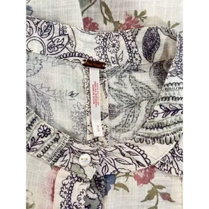 Free People Womens Beige Maraya Floral Paisley Puff Sleeve Blouse Boho Small thumbnail 4
