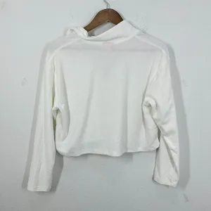Stoney Clover Lane x Target Half Zip Cropped Sweatshirt Terry Cotton White Small thumbnail 6