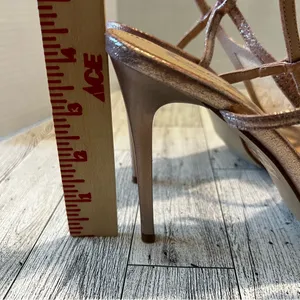 Italina Rose Gold Slingback Heels Lace Size 8.5M Elegant Party formal thumbnail 12