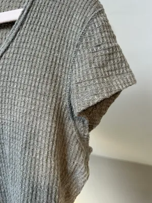 Free People Green Gray Waffle Tee thumbnail 5