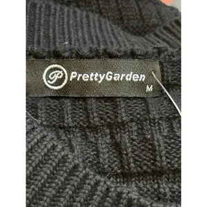 Pretty Garden black knit button up cardigan sweater Medium NEW thumbnail 4