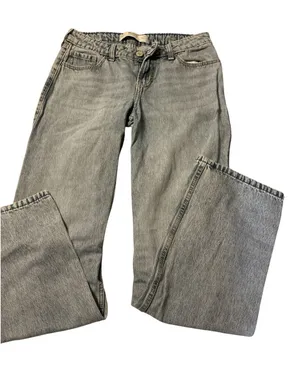 Hollister Low Rise Loose Jeans Light Wash Bow Ribbon Back Pockets W25 L30 Reg 0R thumbnail 1